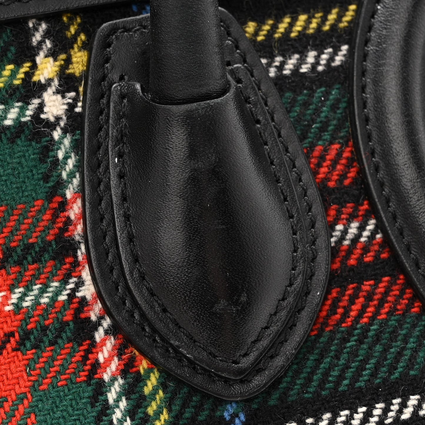 Tartan Calfskin Nano Luggage Red Blue