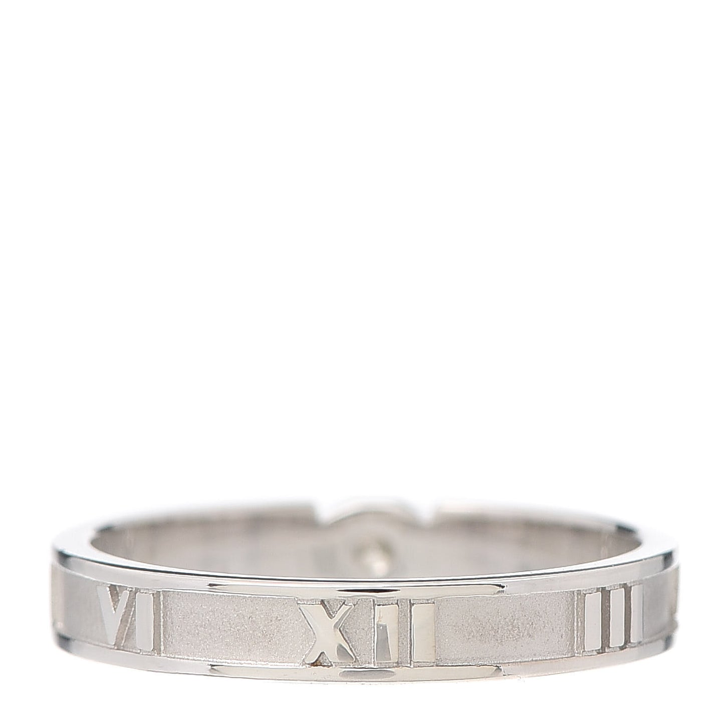 18K White Gold Diamond Atlas Solitaire Band Ring 54 7