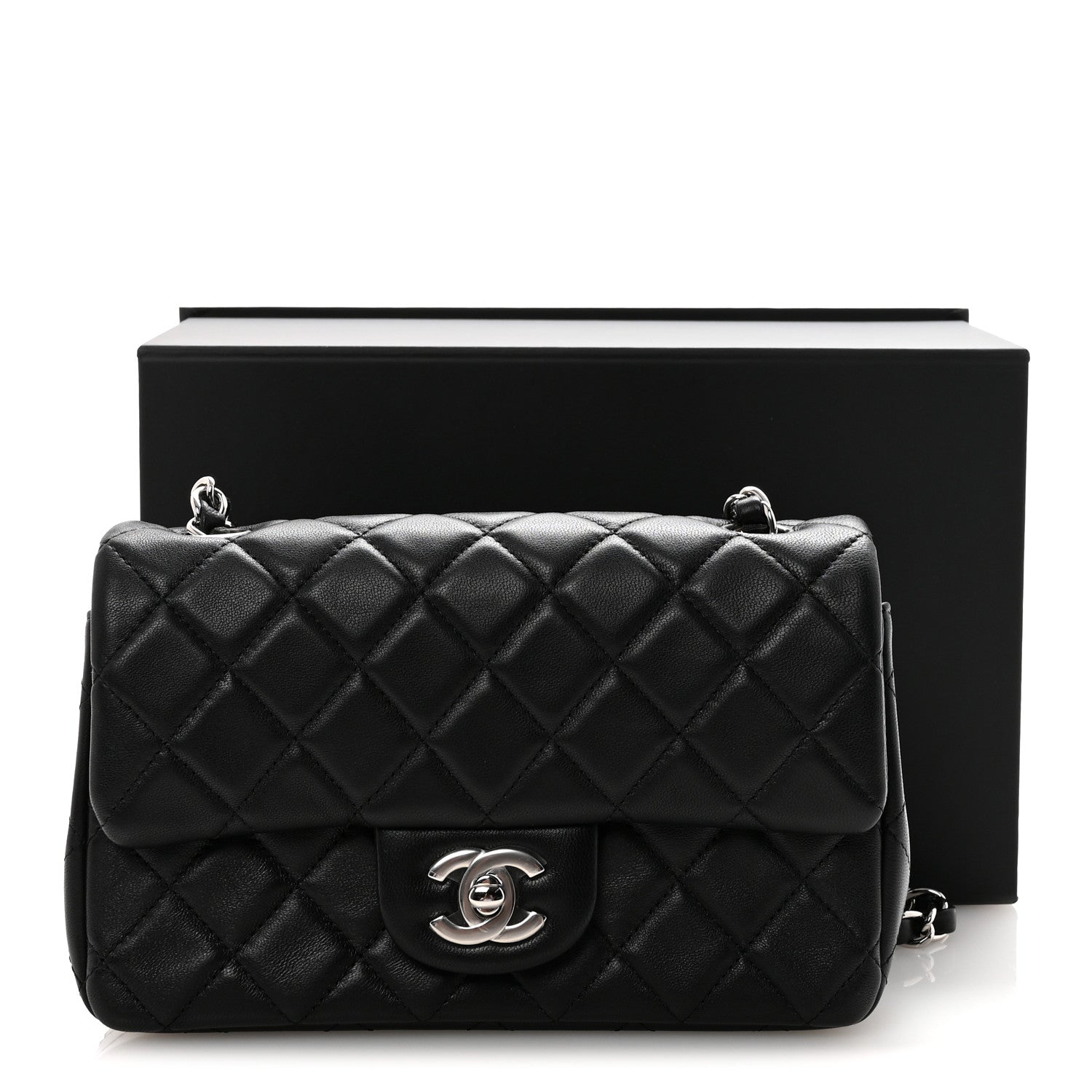 Chanel Lambskin Quilted Mini Rectangular Flap Black 11 of 11