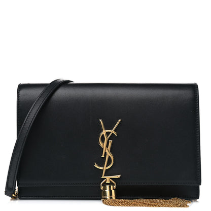Saint Laurent Smooth Calfskin Classic Monogram Kate Tassel Chain Wallet Black 1 of 8