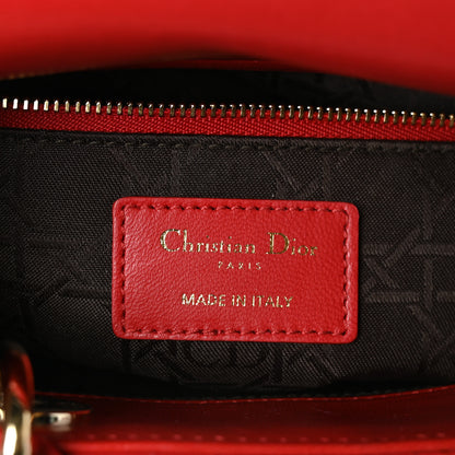Christian Dior Lambskin Cannage Small Lucky Badges My Lady Dior Red 6 of 9