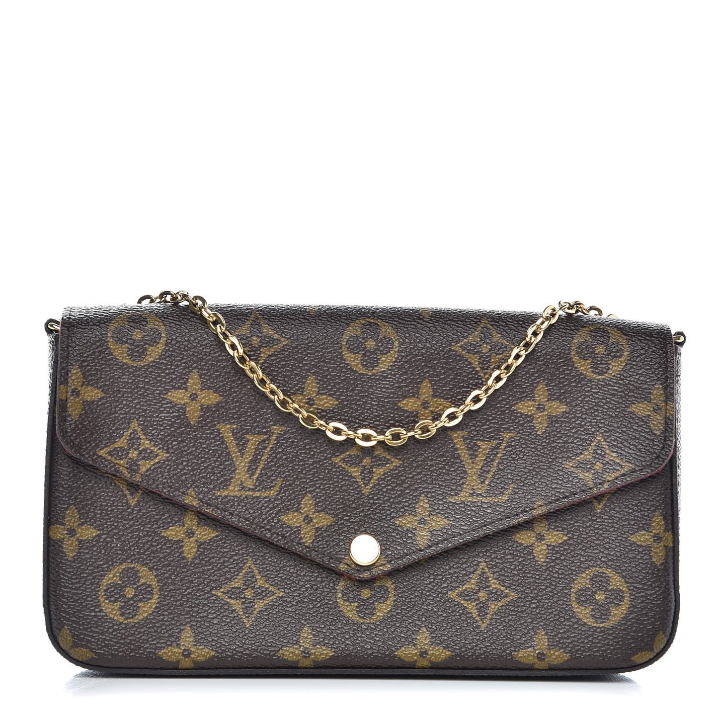 Monogram Pochette Felicie Chain Wallet Fuchsia