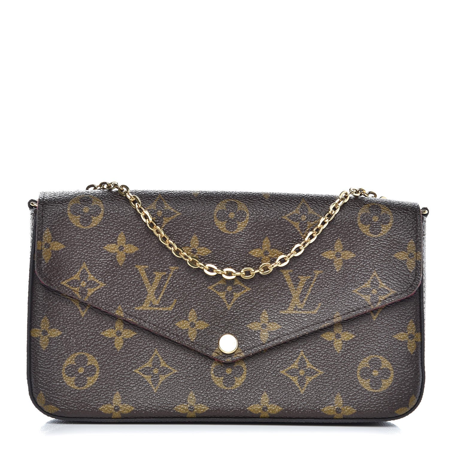Louis Vuitton Monogram Pochette Felicie Chain Wallet Fuchsia 1 of 7