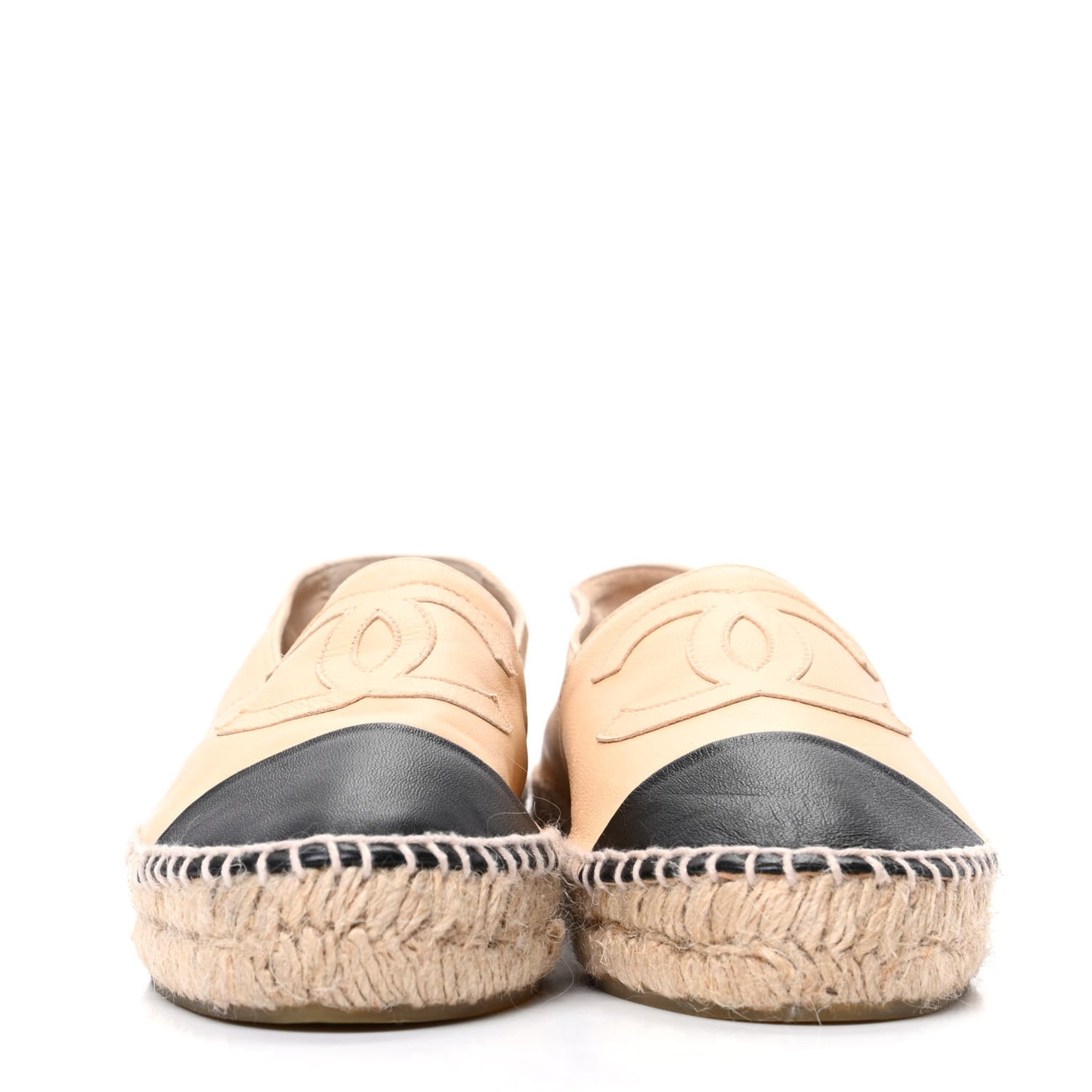 Lambskin CC Espadrilles 36 Beige Black
