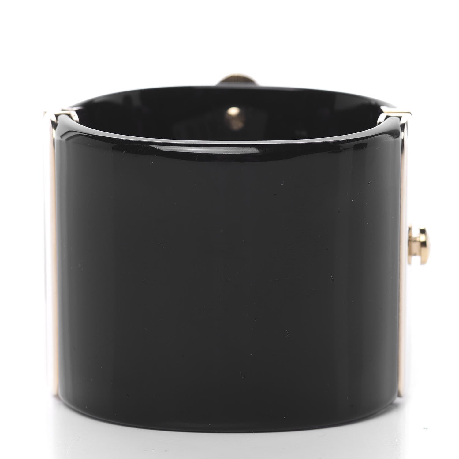 Chanel Resin Gripoix Pearl Cuff Black Gold 3 of 9