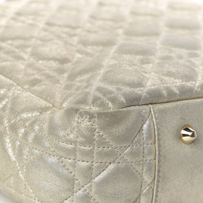 Christian Dior Metallic Lambskin Cannage Dior Soft Shopping Tote Gold 26 of 31