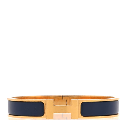 Hermes Matte Enamel Narrow Clic Clac HH Bracelet T4 Bleu Biarritz 1 of 5