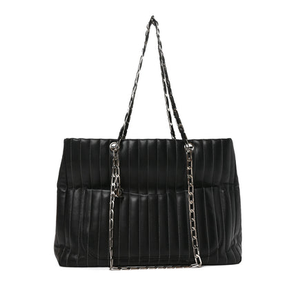 Chanel Lambskin Vertical Quilted Large Mademoiselle Tote Black 1 of 11