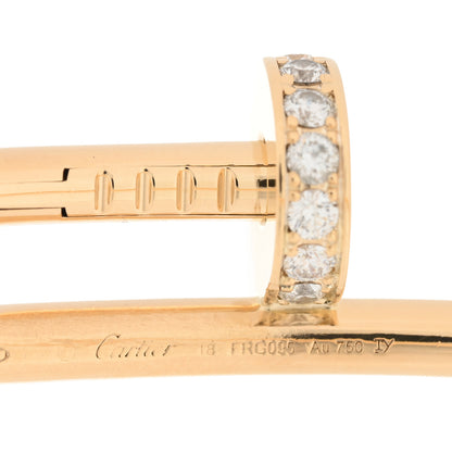 Cartier 18K Yellow Gold Diamond Juste Un Clou Bracelet 18 3 of 4