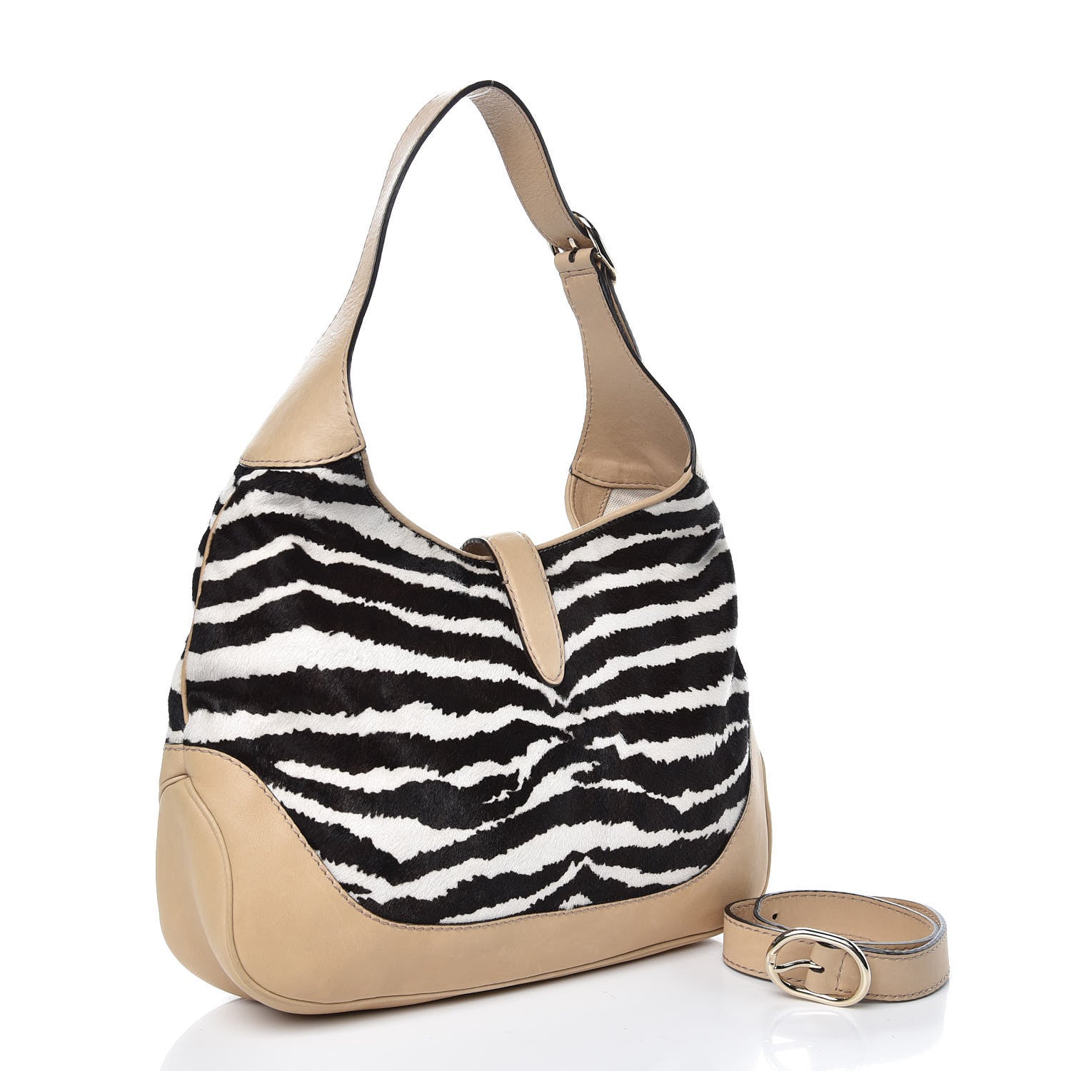 Gucci Pony Hair Zebra Print Medium Jackie Shoulder Bag 3 of 12