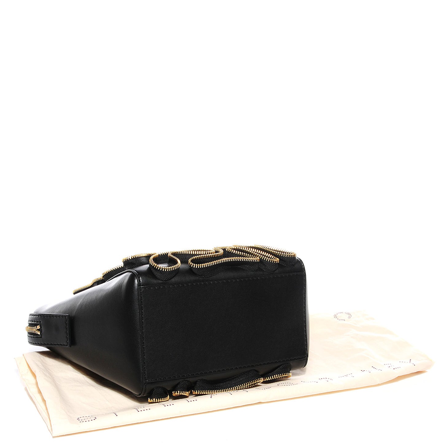 Faux Leather Small Cavendish Zipper Tote Black