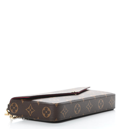 Louis Vuitton Monogram Pochette Felicie Chain Wallet Fuchsia 5 of 13