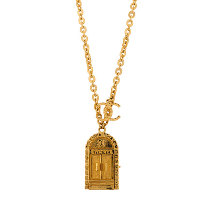 Chanel Metal 31 Rue Cambon Door Long Necklace Gold 1 of 5
