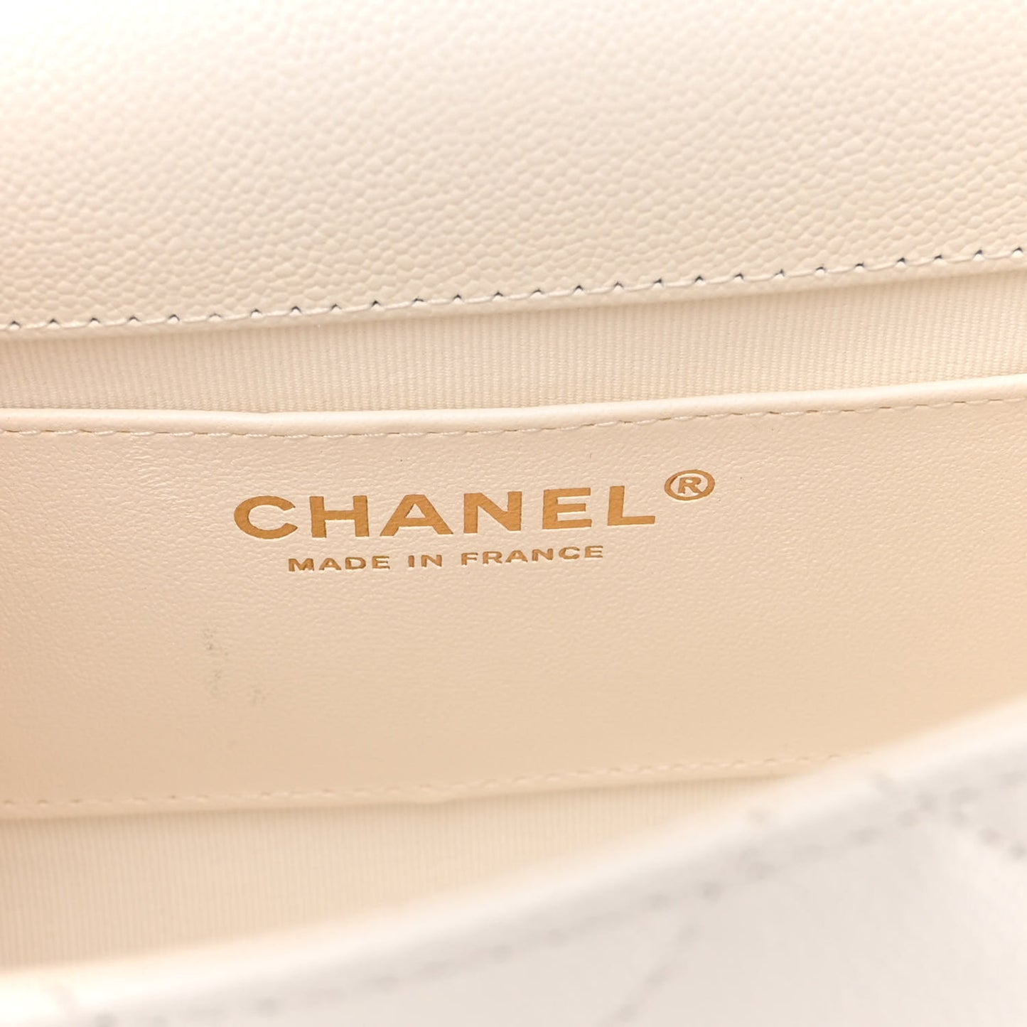Caviar Quilted Small Flap White