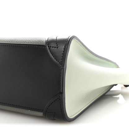 Celine Baby Grained Calfskin Nano Tri-Color Luggage Zinc Almond 9 of 9