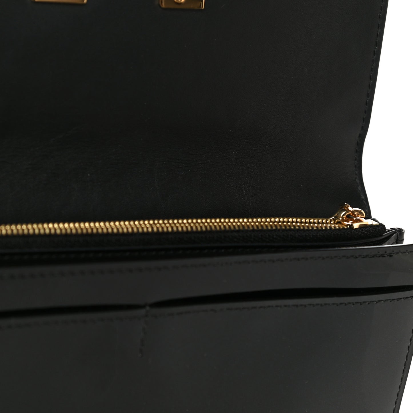 Patent Louise Clutch Black
