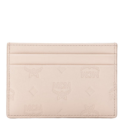 MCM Calfskin Ottomar Monogram Mini Card Case Bisque 1 of 7