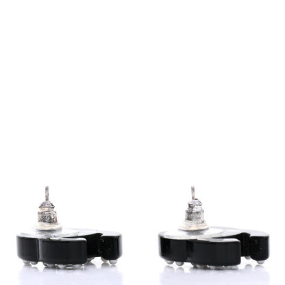 Chanel Crystal Resin CC Earrings Black 3 of 5
