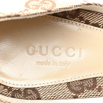 Gucci Monogram Niagara Lux Horsebit Sandals 5.5 Beige Ebony Gesso 7 of 8