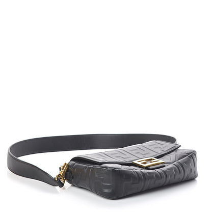 Fendi Nappa FF 1974 Embossed Baguette Black 4 of 10