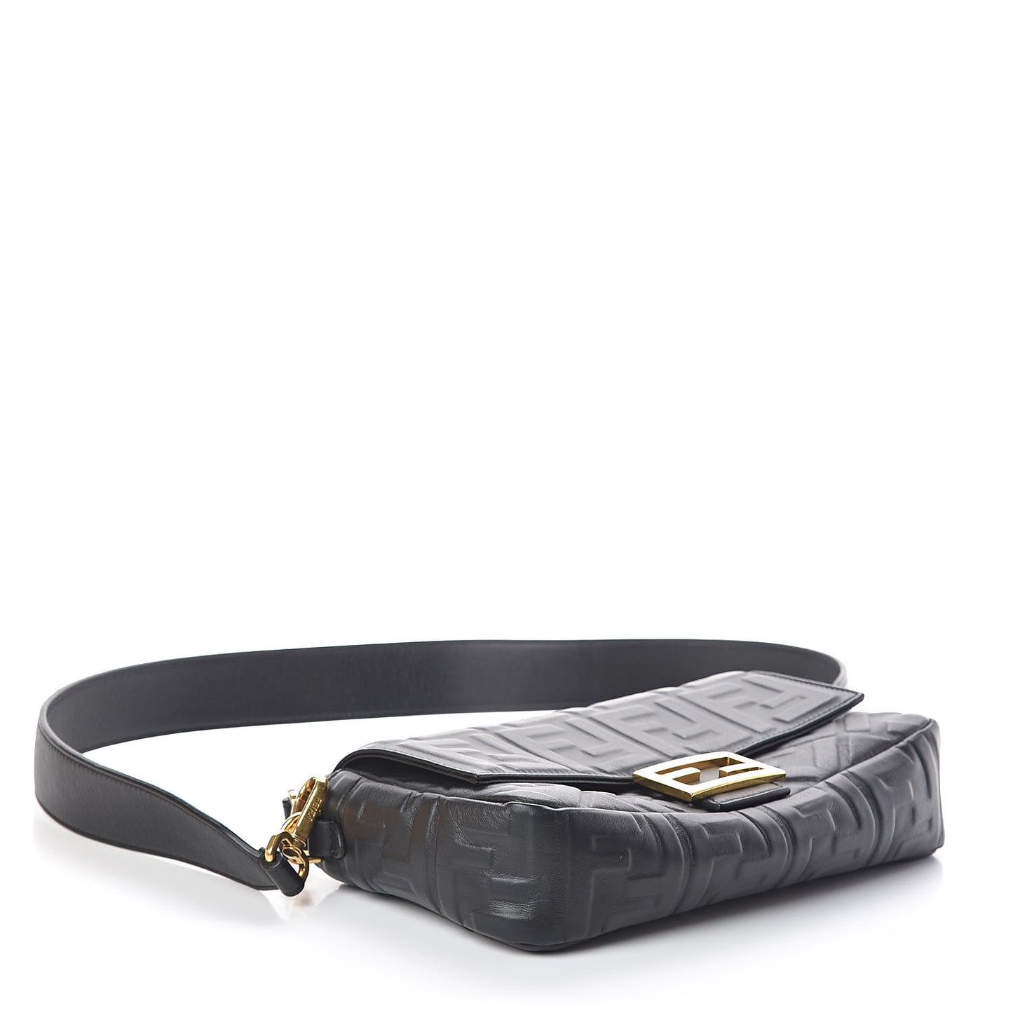 Nappa FF 1974 Embossed Baguette Black