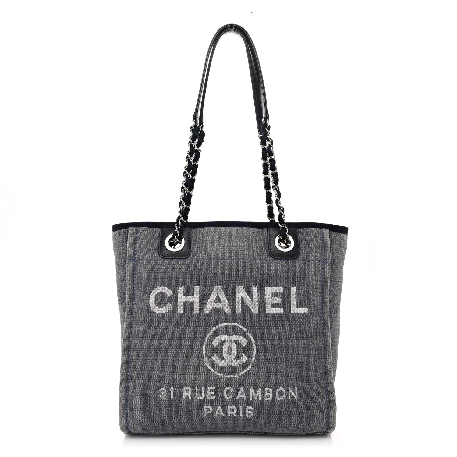 Chanel Canvas Mini Deauville Tote Denim Blue 1 of 12
