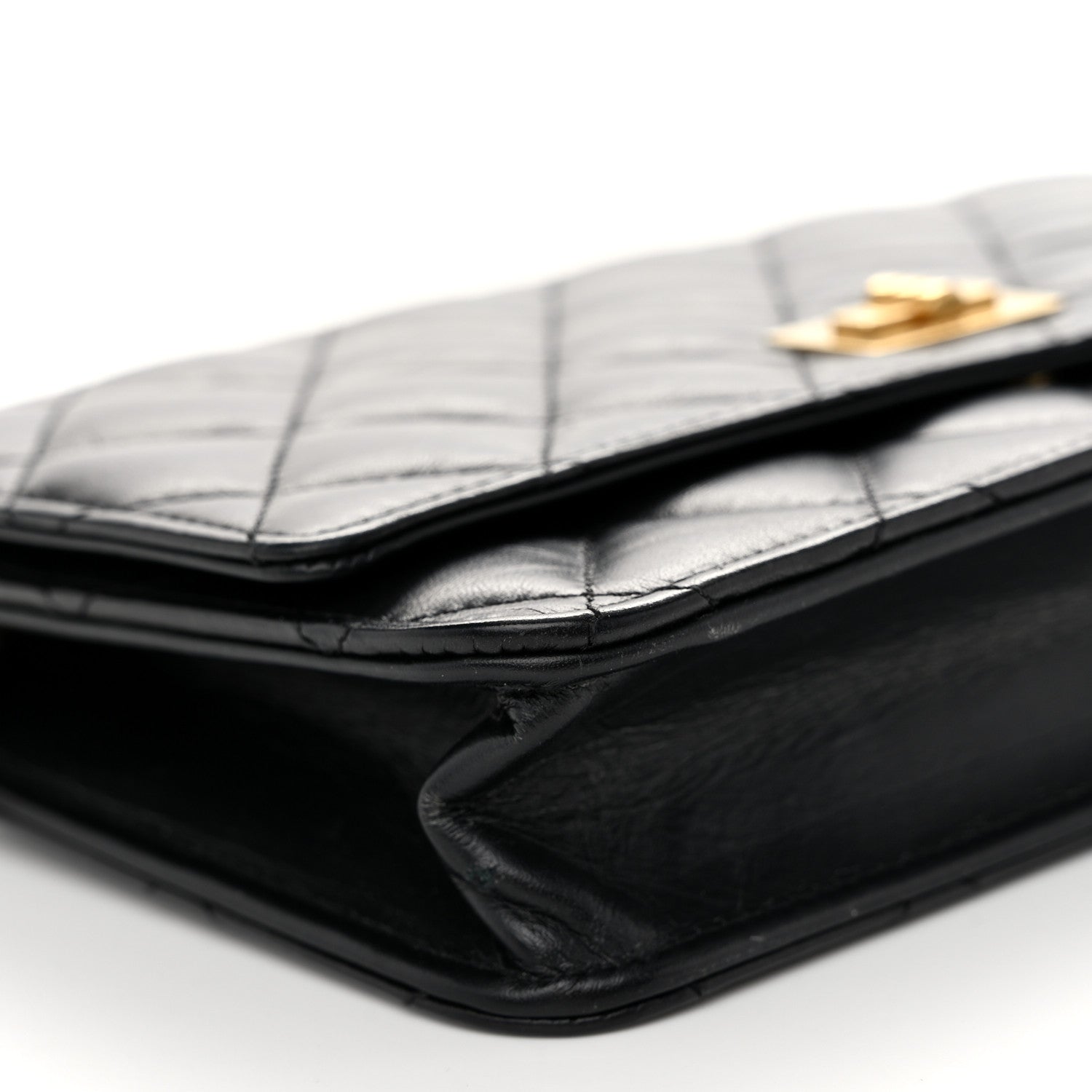 Chanel Aged Calfskin Quilted Reissue Wallet On Chain WOC Black 10 of 11
