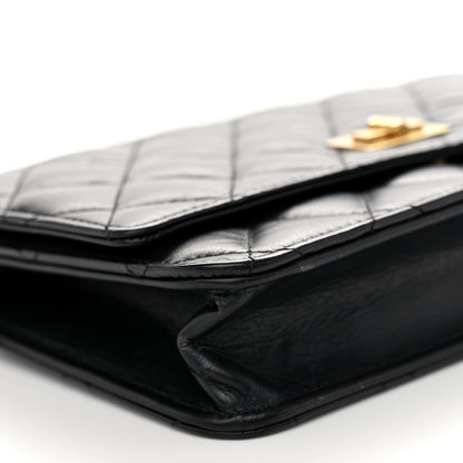 Chanel Aged Calfskin Quilted Reissue Wallet On Chain WOC Black 10 of 11