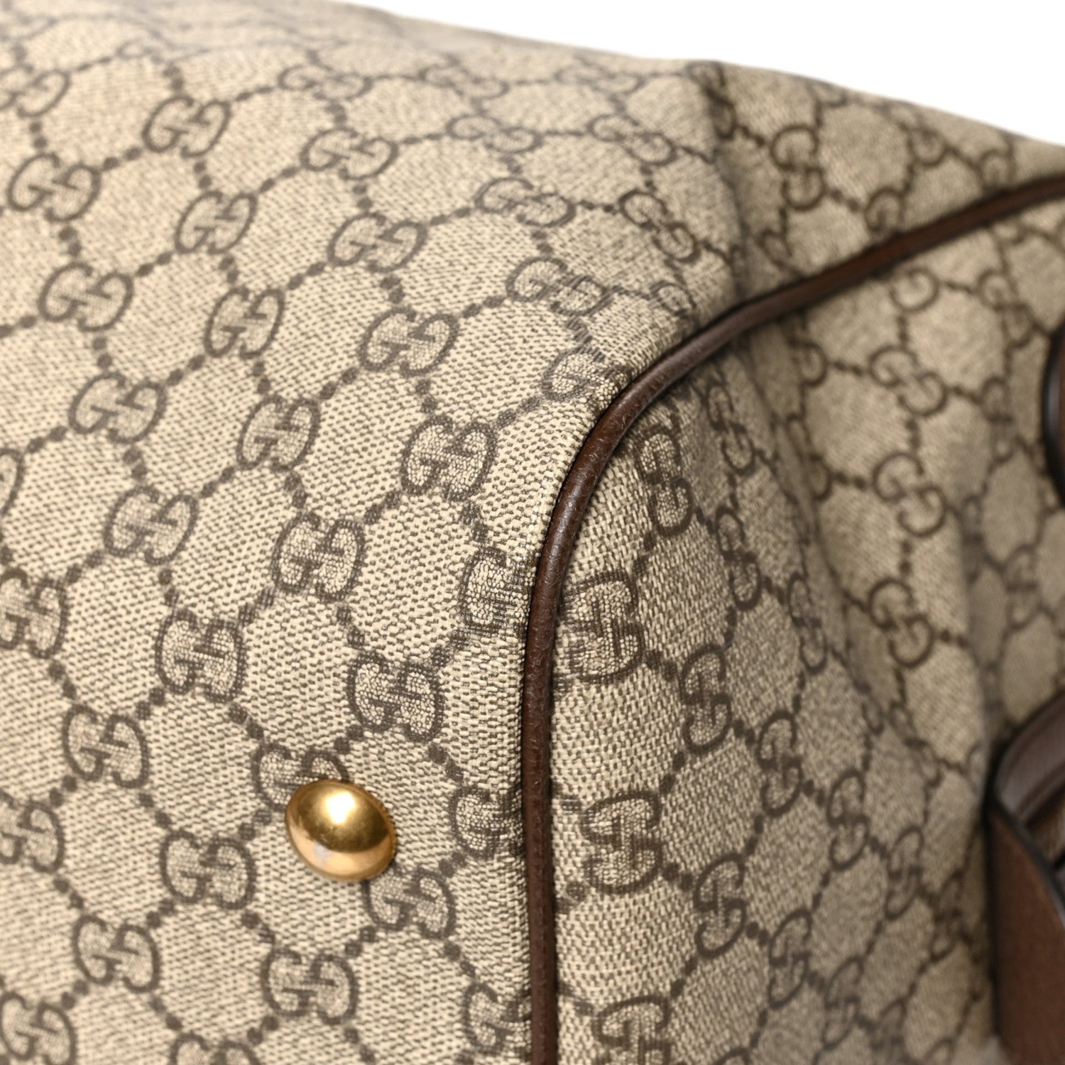Gucci GG Supreme Monogram Textured Dollar Calfskin Web Medium Ophidia Carry-On Duffle Bag Beige Ebony New Acero 11 of 13