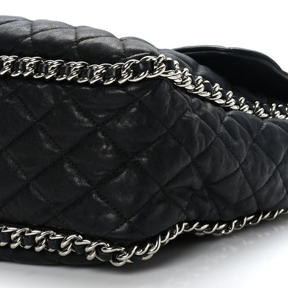 Chanel Washed Lambskin Quilted Maxi Chain Around Flap Black 9 of 9