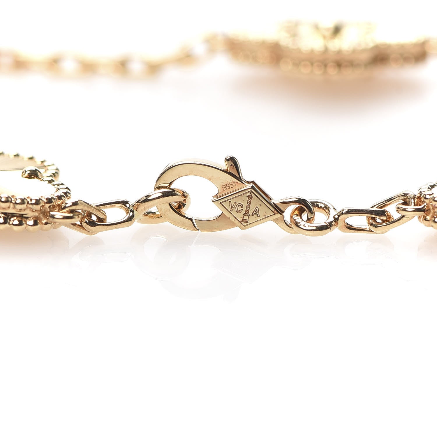 Van Cleef & Arpels 18K Yellow Gold 5 Motifs Guilloche Vintage Alhambra Bracelet 4 of 8