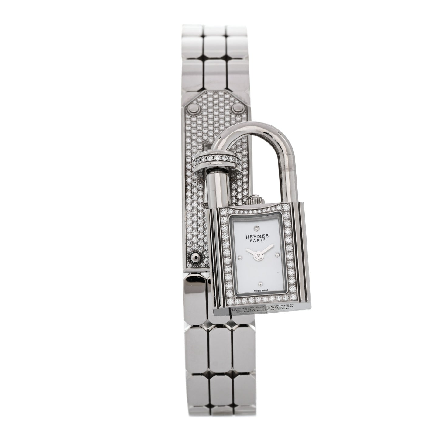 Stainless Steel Diamond Pave 16mm Kelly Quartz Watch