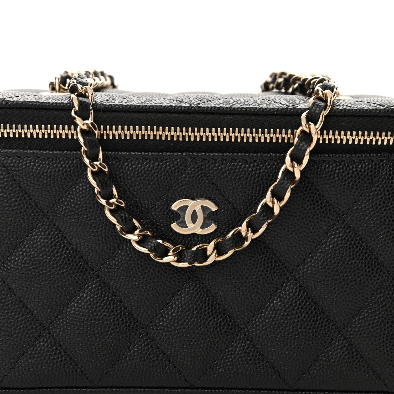 Chanel Caviar Quilted Small Vanity Case With Chain Black 9 of 12