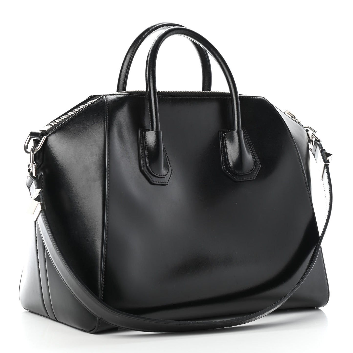 Shiny Lord Calfskin Medium Antigona Black