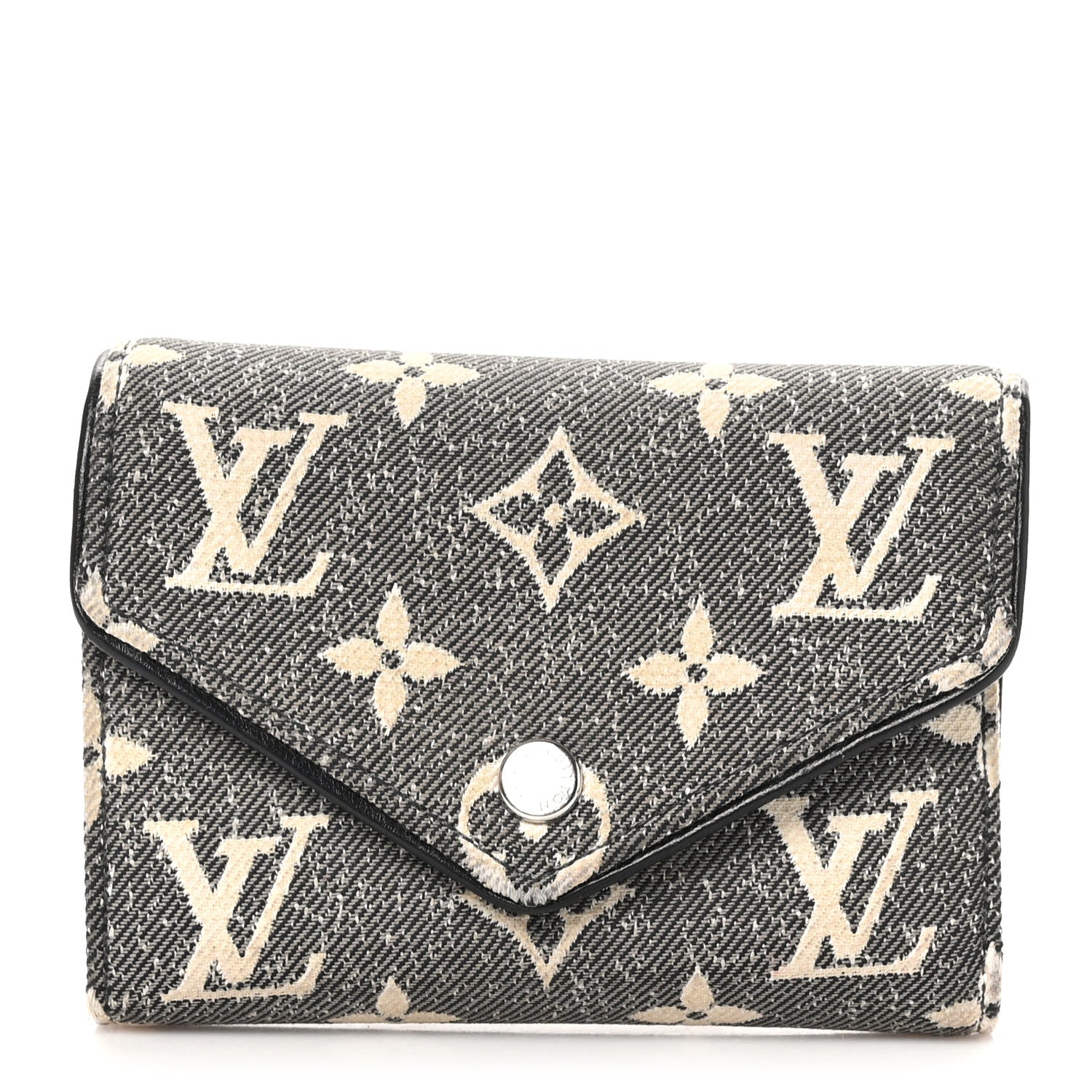 Louis Vuitton Denim Monogram Jacquard Victorine Wallet Grey 1 of 9