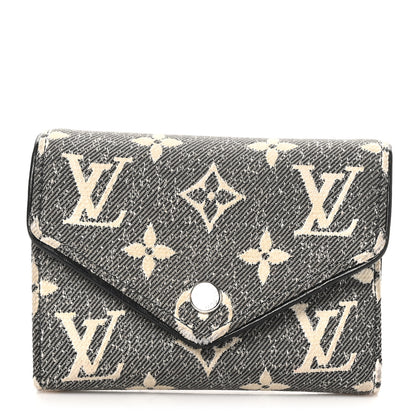 Louis Vuitton Denim Monogram Jacquard Victorine Wallet Grey 1 of 9