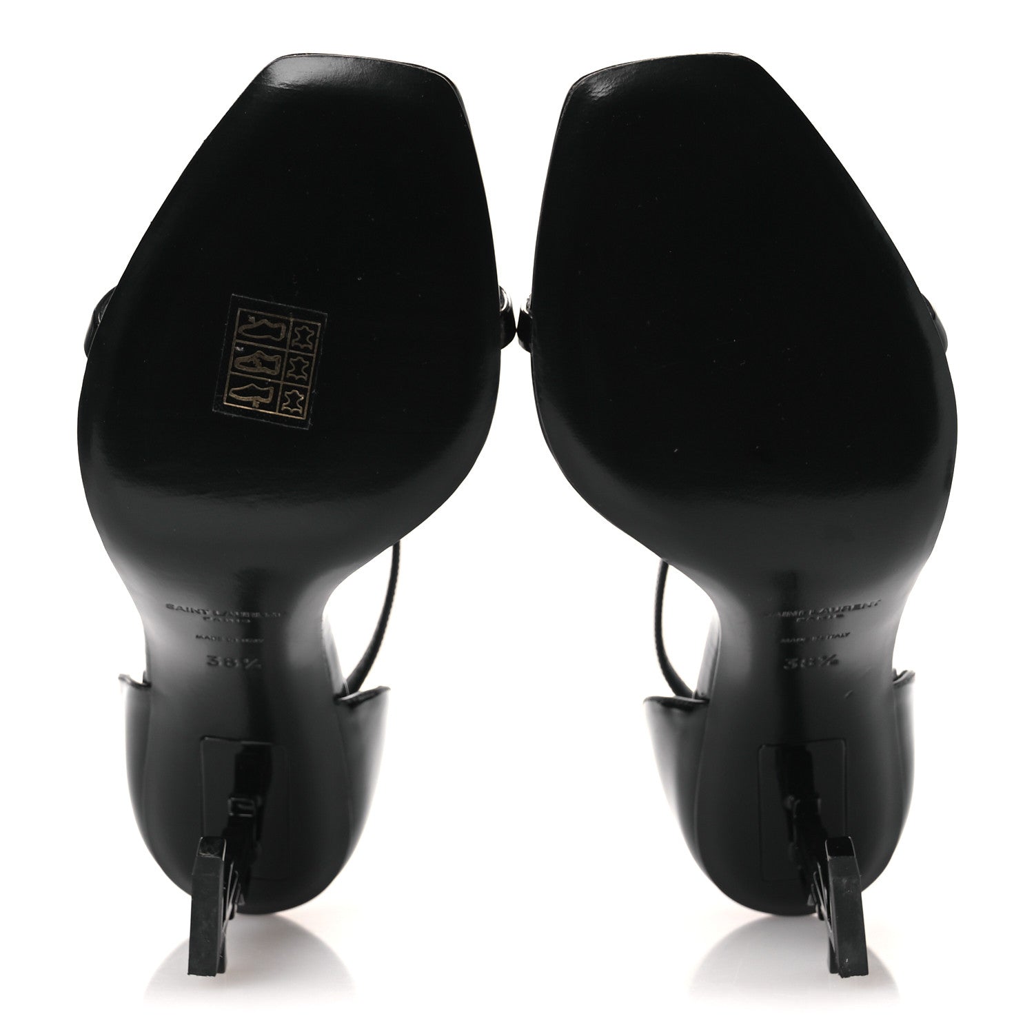 Saint Laurent Vernice Chiffon Opyum 85 Sandals 38.5 Black 7 of 13