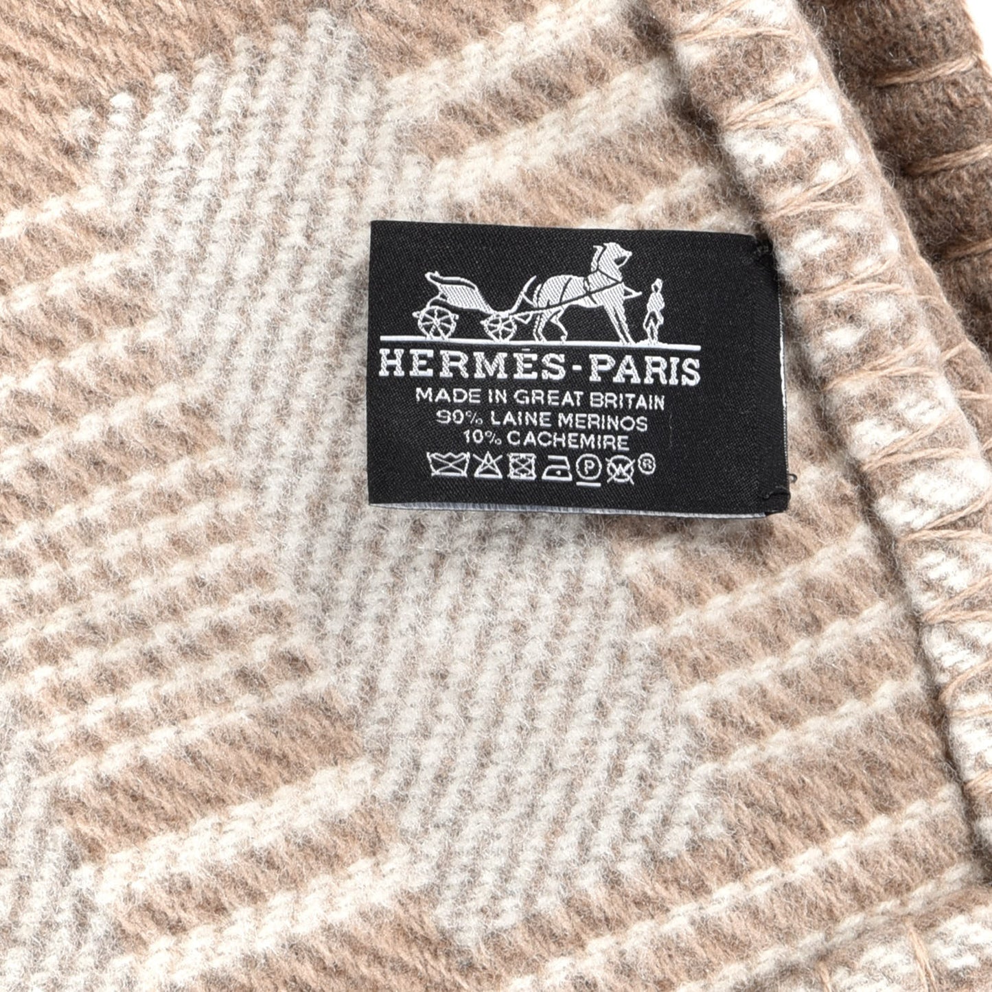 Wool Cashmere Avalon Paper Block Blanket Ecru Naturel