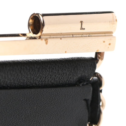 Chanel Lambskin Chain CC Cuff Bracelet Black Gold 6 of 9