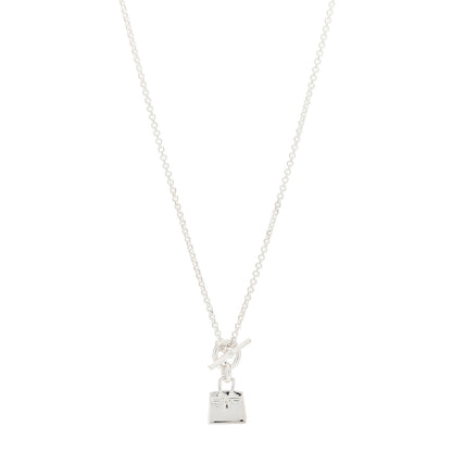 Hermes Sterling Silver Birkin Amulette Pendant Necklace 1 of 4