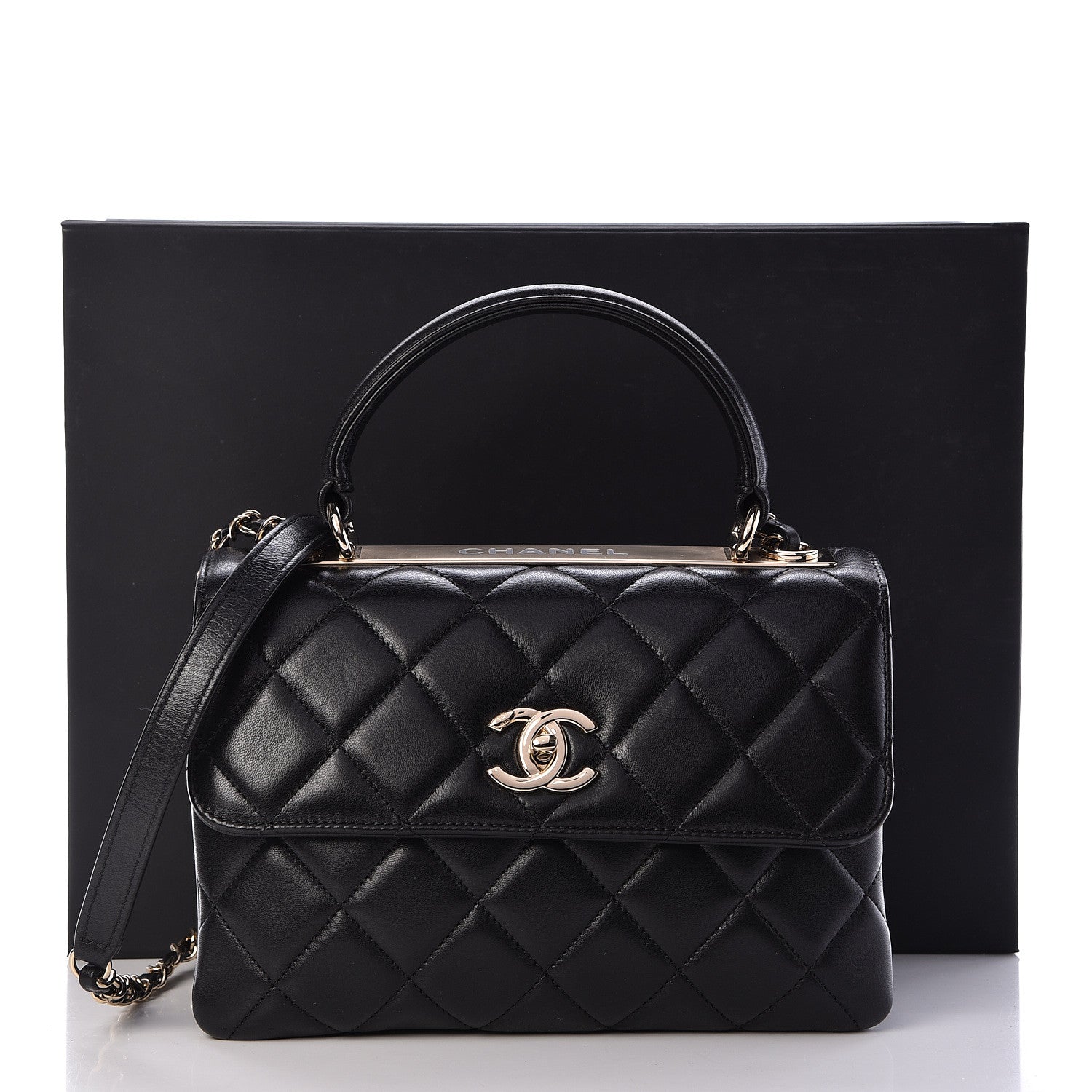 Chanel Lambskin Quilted Small Trendy CC Dual Handle Flap Bag Black 11 of 11