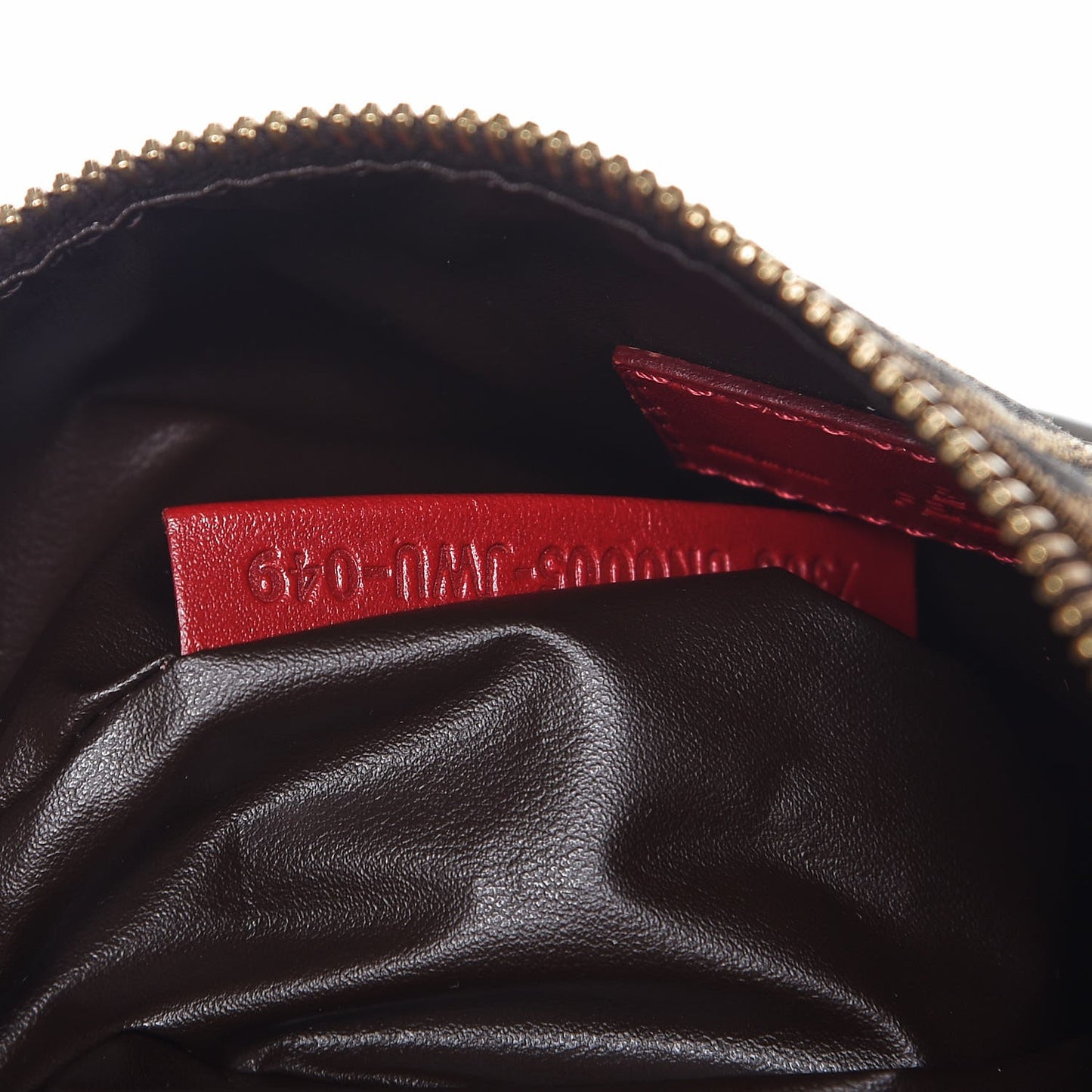 Zucca Cuoio Lucido Mini Pochette Tobacco Rosso Scuro