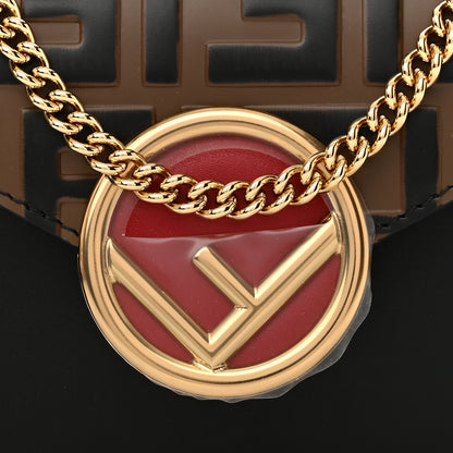 Fendi Vitello Liberty F is Fendi Bi-Color FF 1974 Embossed Envelope Belt Bag Maya Black 9 of 12