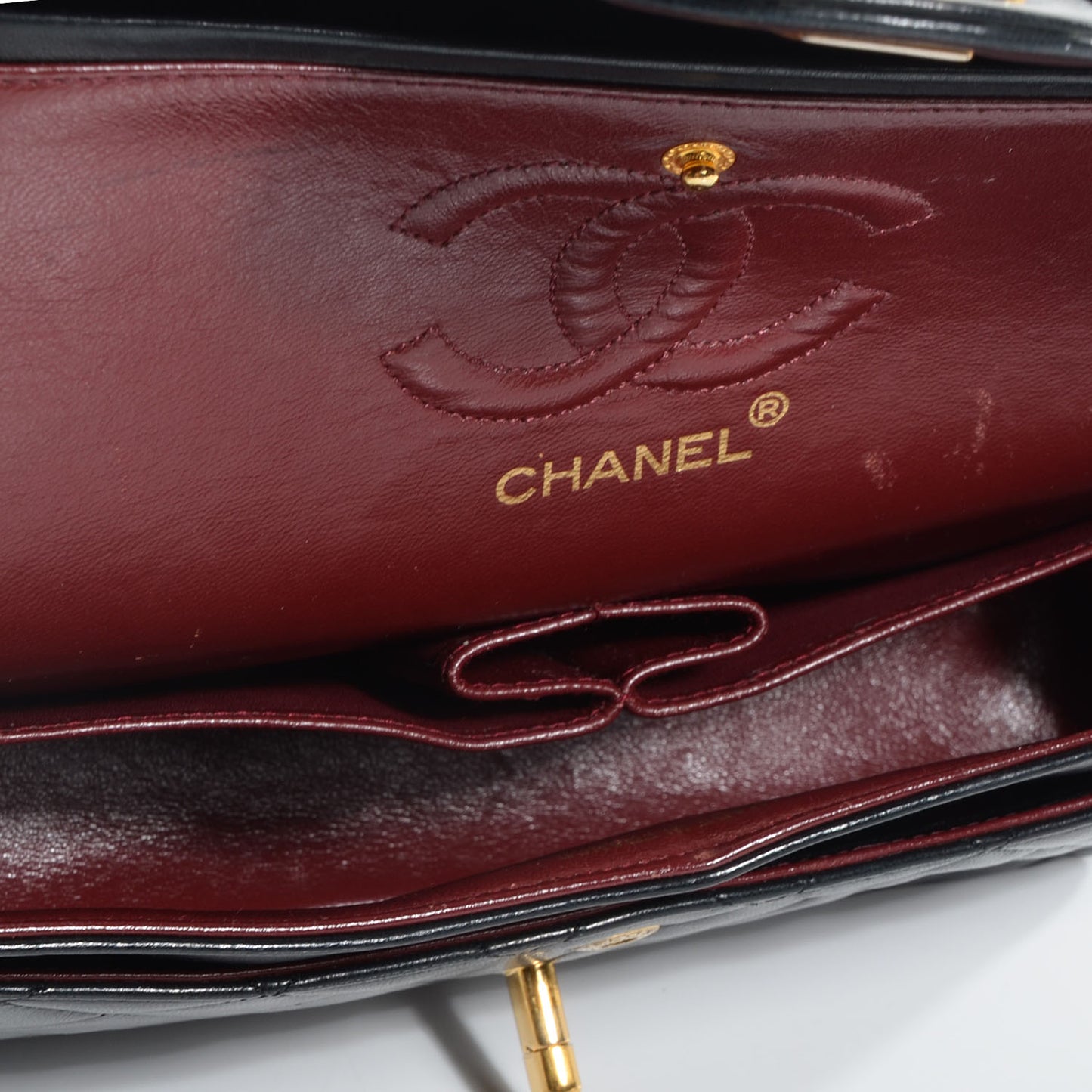 Lambskin Quilted Small Double Flap Black