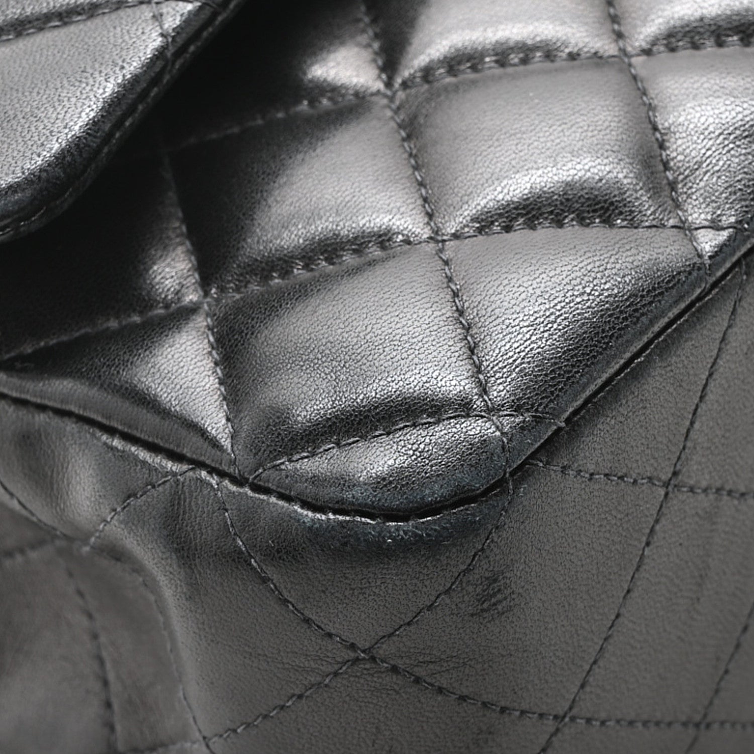 Chanel Lambskin Quilted Medium Double Flap Black 9 of 10
