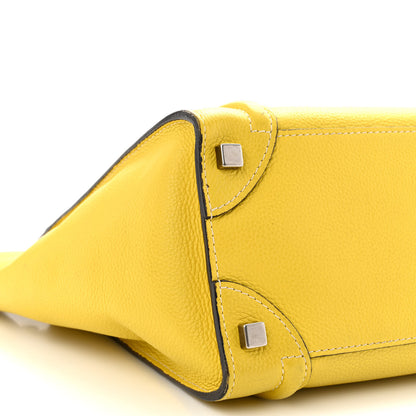 Celine Drummed Calfskin Micro Luggage Citron 11 of 18
