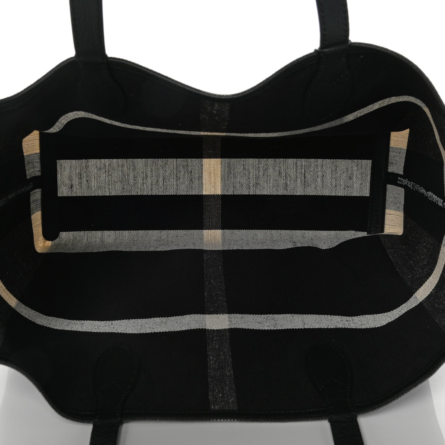 Burberry Coated Canvas Mega Check Medium Doodle Tote Black 5 of 9