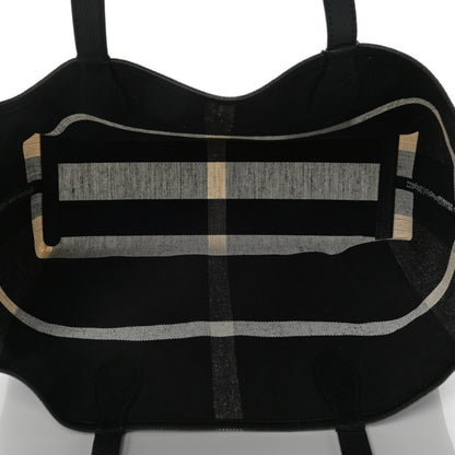Burberry Coated Canvas Mega Check Medium Doodle Tote Black 5 of 9