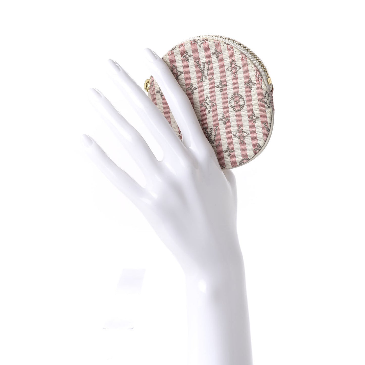 Mini Lin Croisette Round Coin Purse Rouge