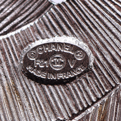 Chanel Baguette Crystal CC Brooch Silver 4 of 4